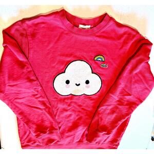 Lacoste FriendsWithYou Unisex Red Cloud Rainbow Sweatshirt Size Medium